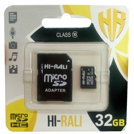 micro SDHC карта памяти HI-RALI 32GB class 10 (с адаптером)