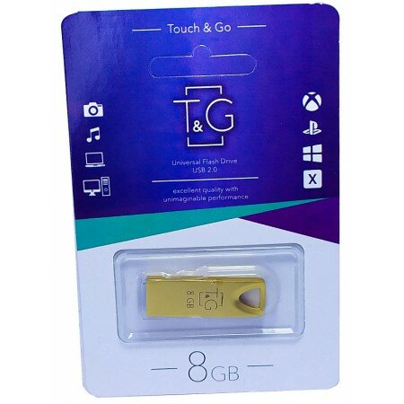 USB флеш T&G 117 золото Metal series 8GB